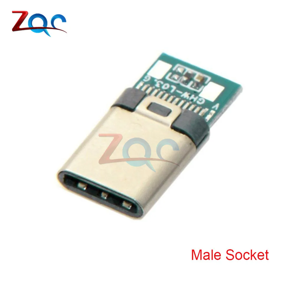 Разъем USB 3 1 типа C 24 контакта штекер гнездо адаптер розетка для припоя провод и