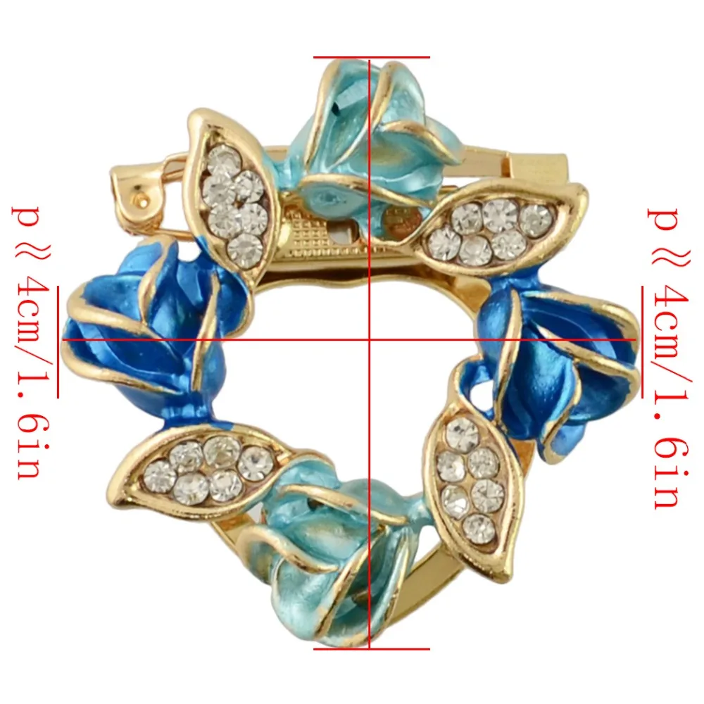 Элегантная романтичная модная эмалированная Брошь Стразы в виде цветка розы