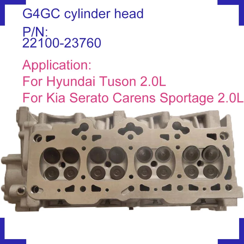 

Головка блока цилиндров двигателя G4GC 22100-23760 для Hyundai, Tuson, Kia, Spectra, Serato, Carens, Sportage 2.0cc