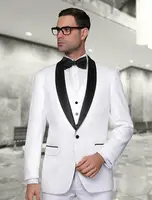 2018 New Arrival White Tuxedos men wedding suits Cheap Jacket+Pants+Tie+Vest mens tuxedos Groom Suits Best men suits
