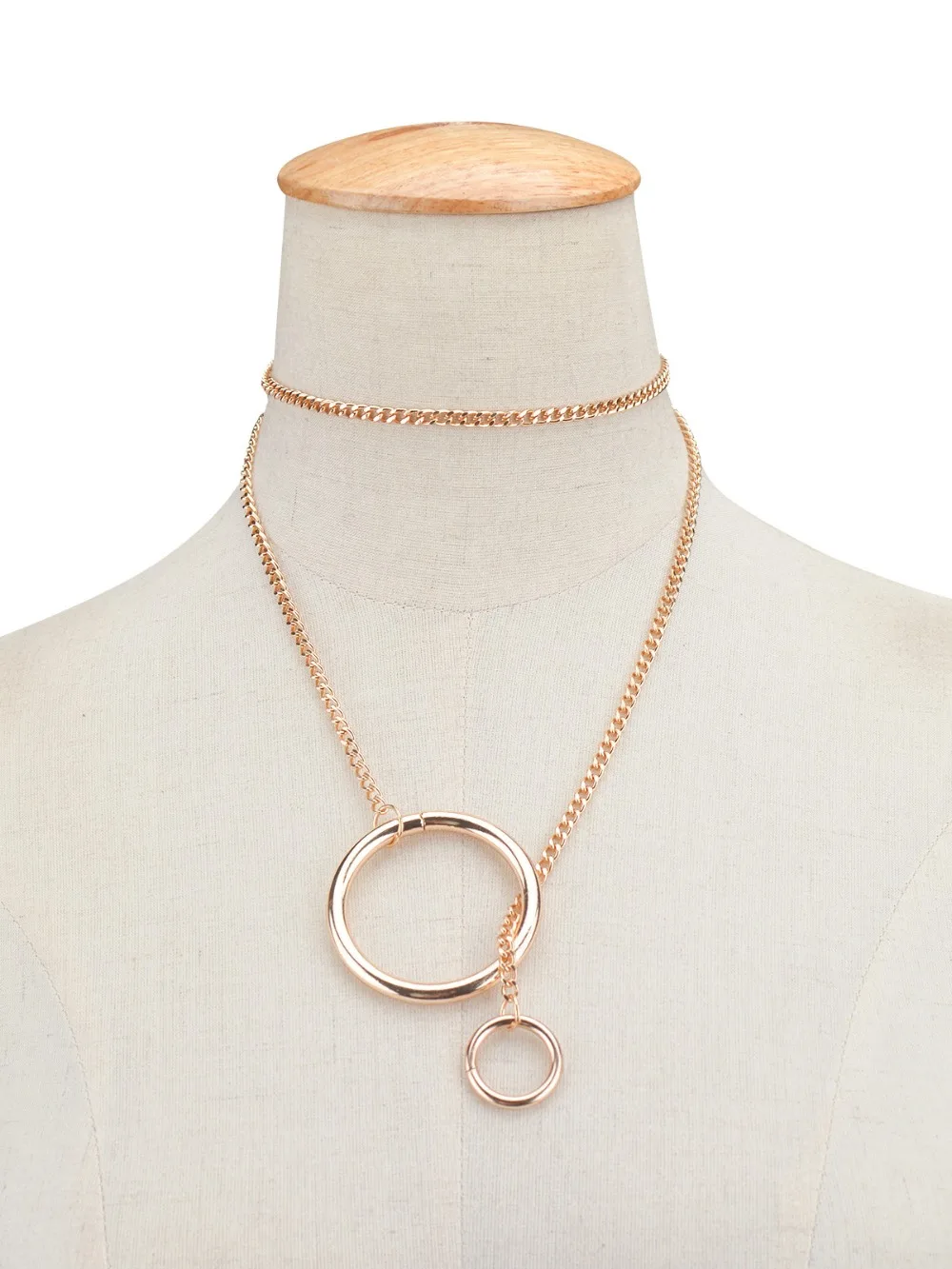 Винтаж Длинные Золотые Коренастый Цепи Ожерелье Женщины Позолоченные Длинная