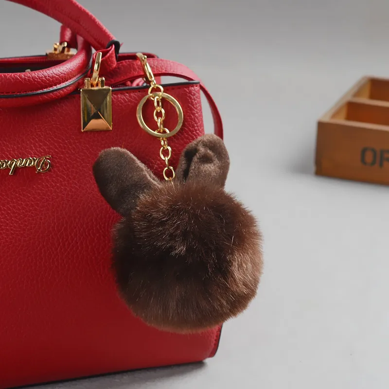16 Мини плюшевый кавайный кролик меховой шар брелок милые модные детские плюшевые куклы Pom мягкий пушистый Шарм ребенок для девочек Женский подарок - Цвет: 16