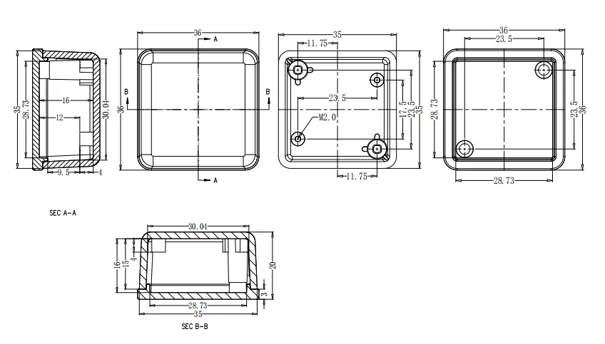 Bahar настольная Электроника пластик ABS 1 шт. корпус от Bahar Enclosure36* 36*20 мм BMD60023