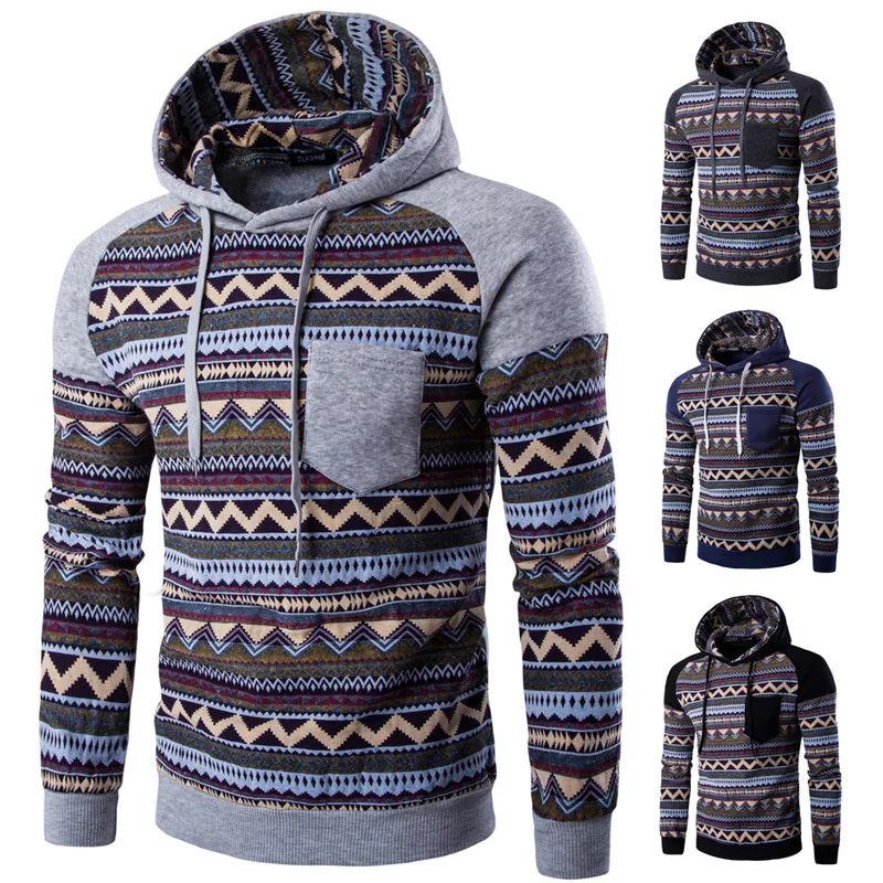 ZK Harajuku мужская куртка с контрастным по цвету капюшоном Sweatershir карманные флисовые