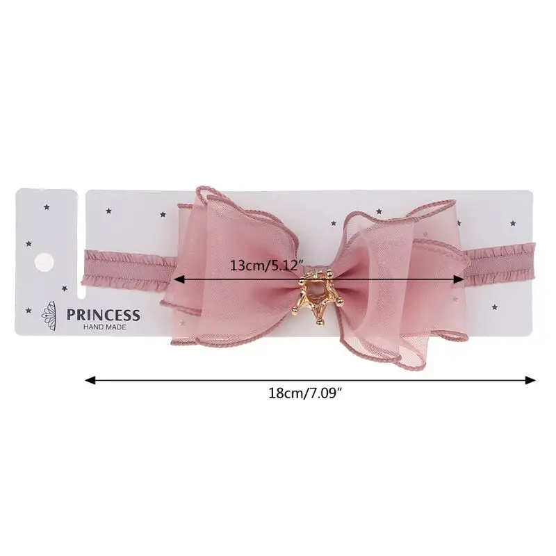 

Baby Girls Bowknot Crown Headband Lace Elastic Princess Hair Band Fashion New Style Children Kids Hair Accessories