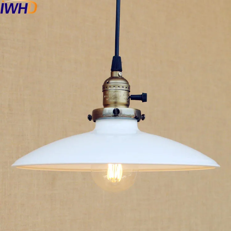 

25CM White Vintage LED Pendant Lights Fixtures Dinning Room Industrial Home Lighting Hanging Lamp Edison Suspension Luminaire