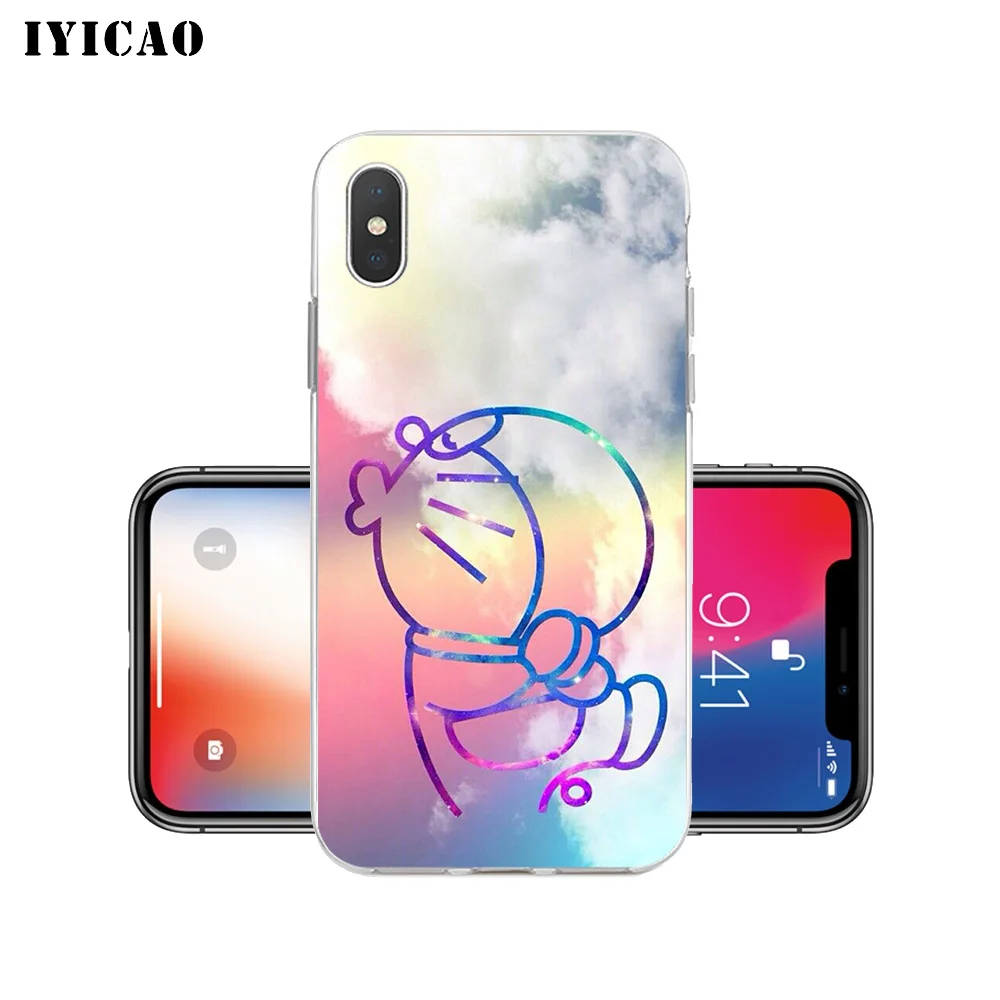 IYICAO Дораэмон Мягкий силиконовый чехол для iPhone X XR XS MAX 6 6s 7 8 Plus 5 5S SE из