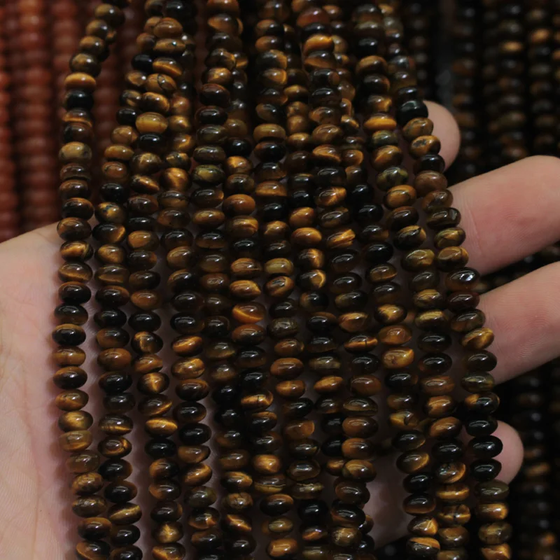 

4x6mm rondelle tiger eye beads natural GEM stone beads DIY spacer beads for jewelry making strand 15" wholesale !