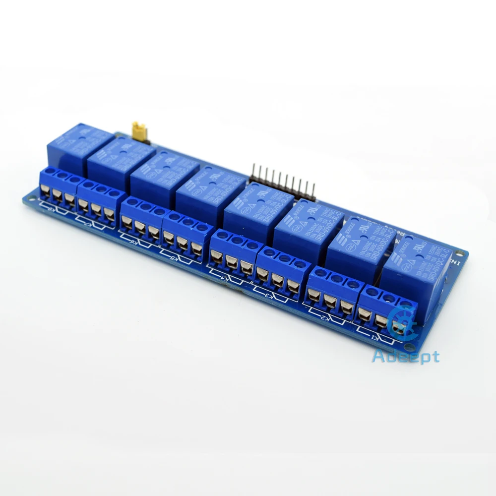 Adeept Бесплатная доставка 8-канальный релейный модуль щит с оптроном для Arduino Raspberry