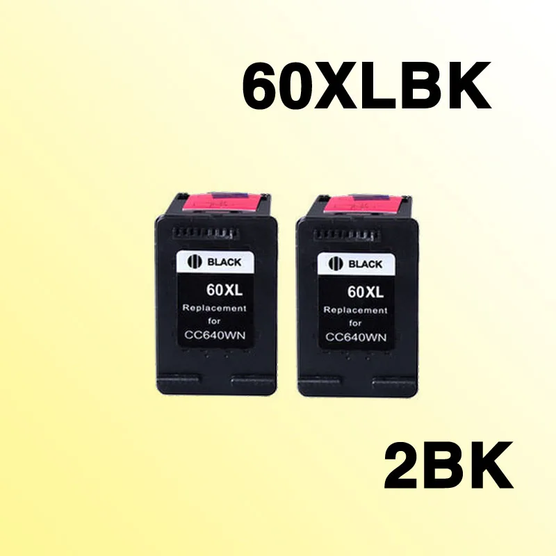 Картриджи с черными чернилами совместимые 60 60xl C4740 C4750 C4780 C4795 D2530 D2545 2 шт.|ink