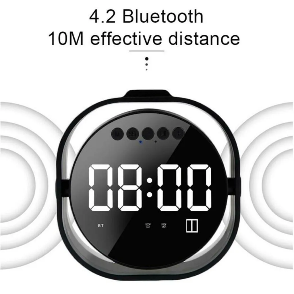 Портативный беспроводной будильник с Bluetooth стереозвук светодиодный дисплей