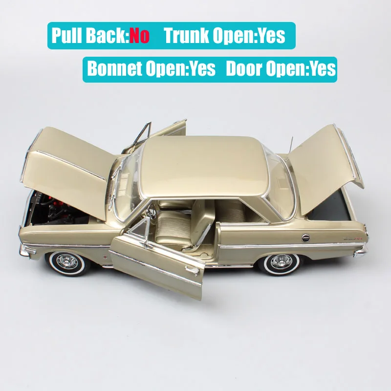 Детские Большие винтажные весы Sunstar 1963 1:18 Chevrolet Chevy II Nova Купе игрушечные
