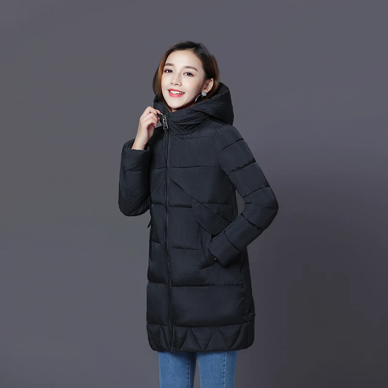 2017 New Winter cotton padded Jacket Brand Fashion Thick Women Hooded Coat Snow Outwear Warm Overcoat Large Size A862 | Женская одежда