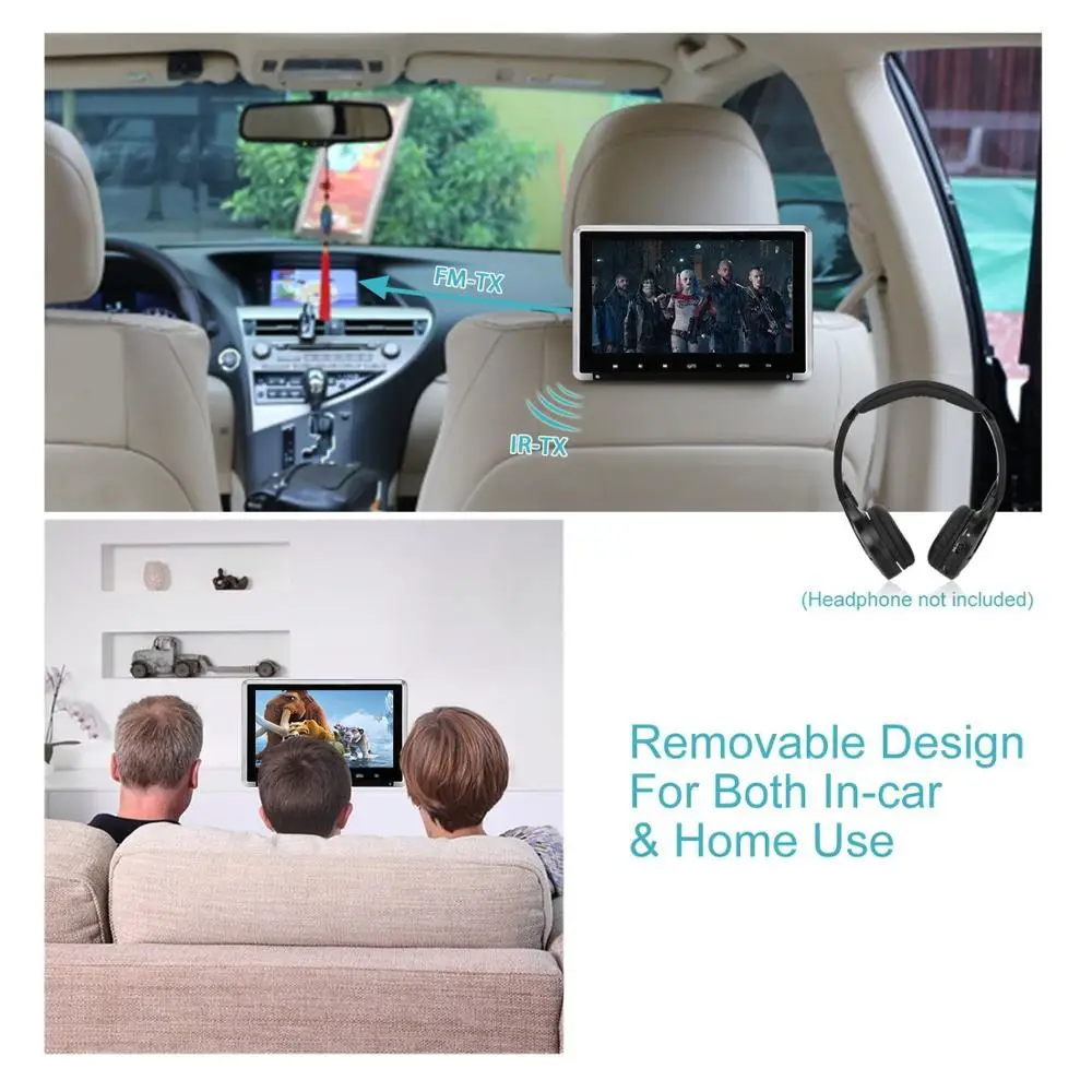 NAVISKAUTO 10 1 дюймов подголовник автомобиля dvd плеер HD 1080 P TFT ЖК экран монитор с HDMI