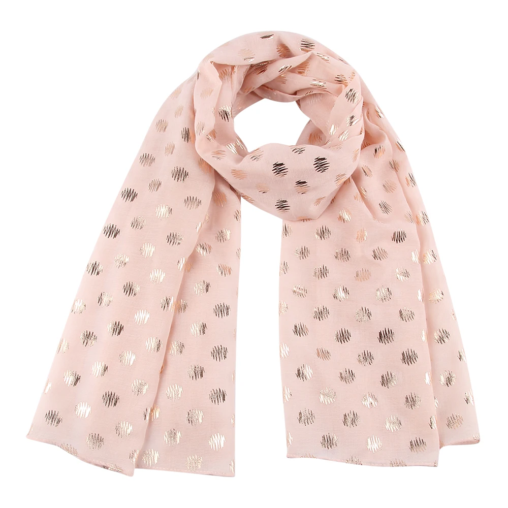 Женский шарф FOXMOTHER черно белый или розовый из фольги в горошек подарки для женщин|