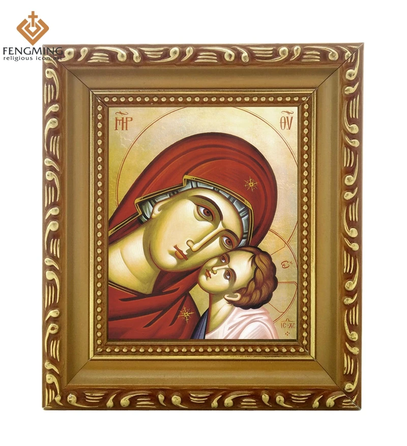 2016 фоторамки онлайн Греческая православная Дева Мария и мягкие целуи Христа