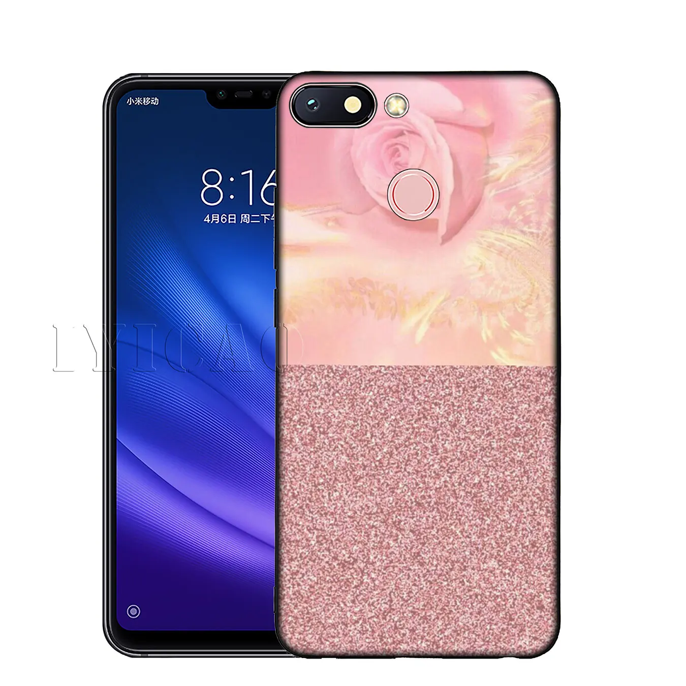 IYICAO Marble Gold Pink rose Glitter Dust Soft Silicone Case for Xiaomi Mi 10 9 9T CC9 CC9E 8 SE A3 Pro A1 A2 Lite 6 f1 |