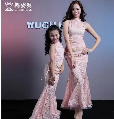 pink kid Костюм для восточного танца живота костюм WUCHIEAL бренд женщина танец живота Танцы сексуальный топ+ юбка 2 шт./комплект способный преодолевать Броды для взрослых и детей 2599 - Цвет: pink kid