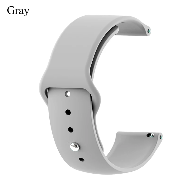 Gray BOORUI 20/22 мм ремешок для часов Силиконовый Браслет Для Xiaomi Amazfit Bip Bit Pace ремни Correa для huawei часы 2/samsung Шестерни S2 - Цвет: Gray