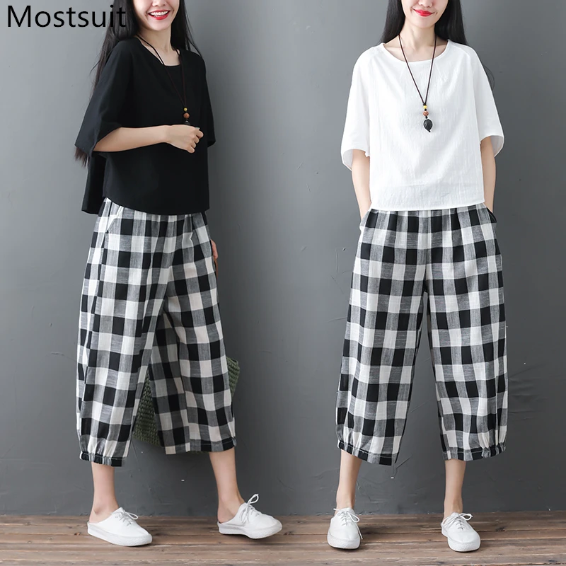 Хлопковая линия Женский комплект 2 шт. Летняя мода повседневное короткий рукав