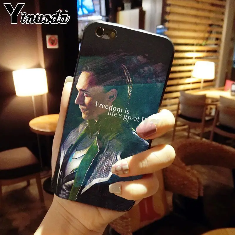 Умный чехол Yinuoda Loki Thor черный мягкий для iPhone 5 5Sx 6 7 7plus 8 8Plus X XS MAX XR