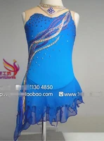 ice skating clothes custom women competition skating dresses blue figure skating dress free shipping