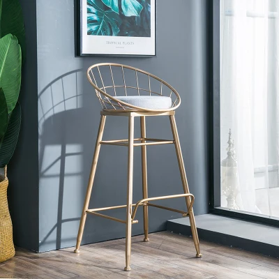 gold height 75cm Новое поступление 45 см/65 см/75 см Американский барный стул креативный журнальный стул золотой высокий золотой современный металлический стул для отдыха - Цвет: gold height 75cm