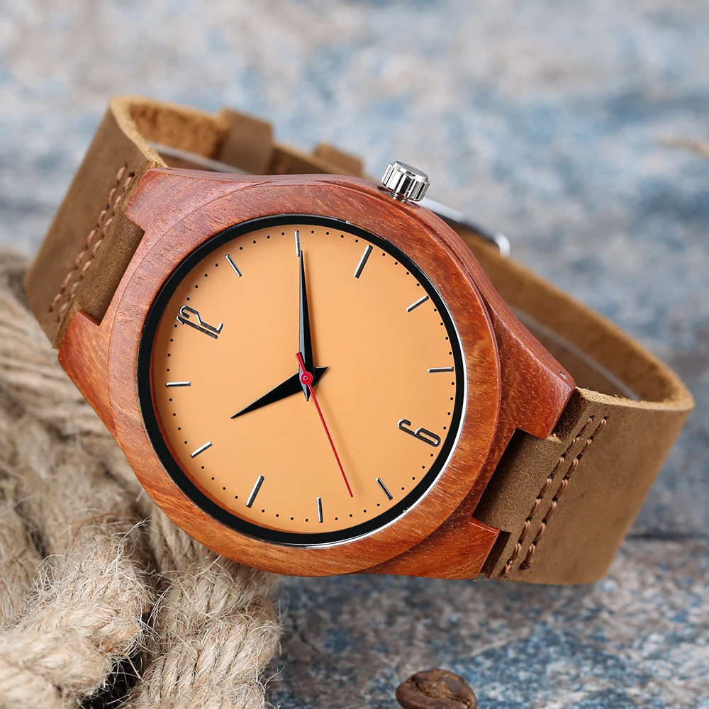 

Fashion Wood Watch Bamboo Bright Color Unisex Watches Genuine Sport Men's Women's Quartz Wristatches Nature Sandalwood Hour