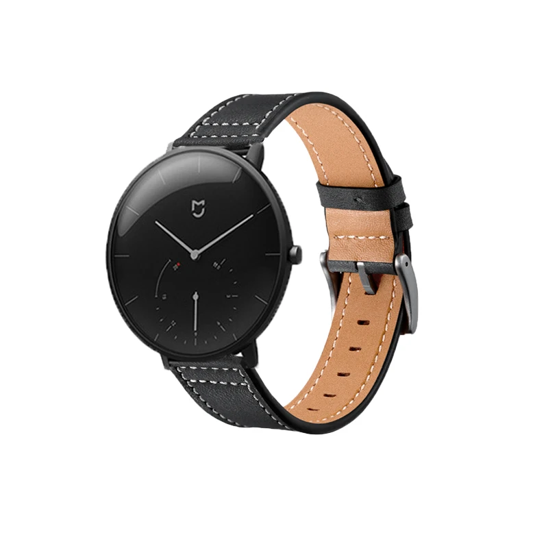 Для Xiaomi Mijia, кварцевые часы, кожаный ремешок, amazfit bit band, спортивные Смарт-часы,, мужские и женские часы, 20 мм ширина, ZZQing