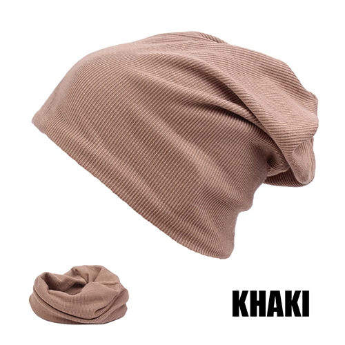 KHAKI Брендовая однотонная осенне-зимняя шапка для мужчин и женщин Skullies Beanies, модные теплые шапки унисекс, эластичные вязаные шапочки для женщин - Цвет: KHAKI