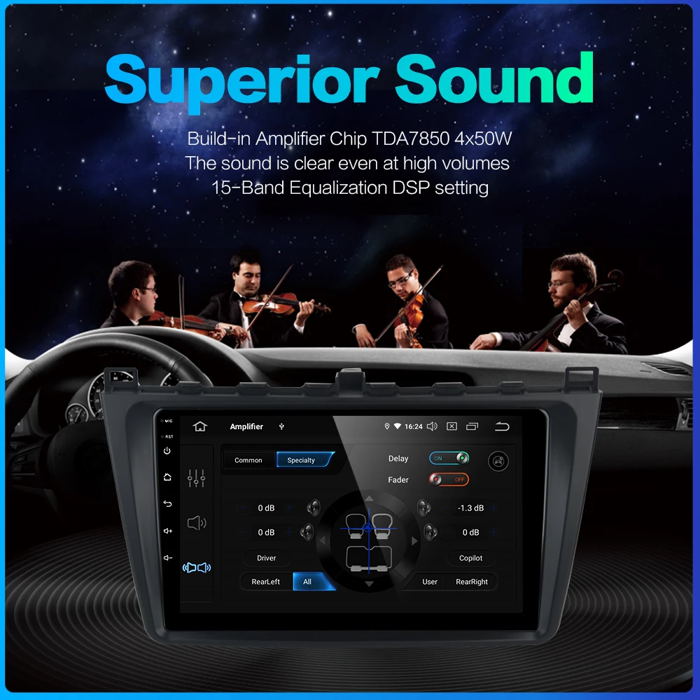 Fongent " ips сенсорный экран автомобильный стерео gps Android 9,0 для Mazda 6 2008 2009 2010 2011 навигация Bluetooth TDA7850 4 Гб ram MAX6