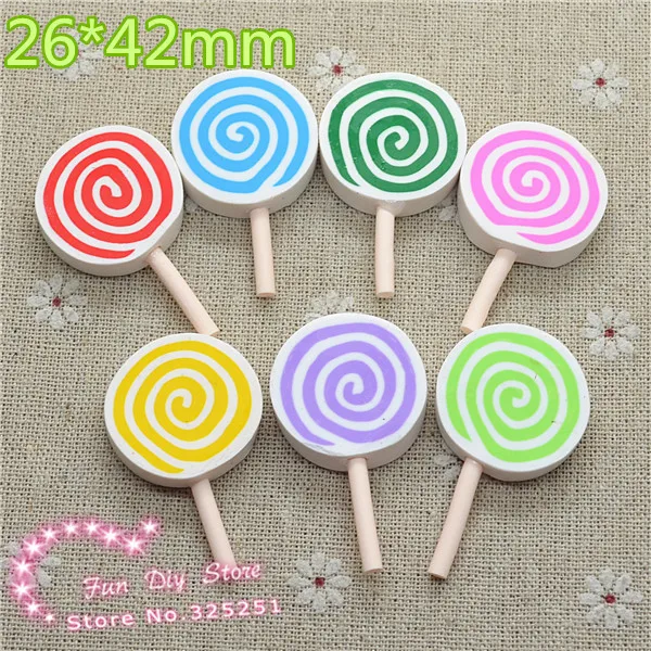 

Polymer Clay Lollipop Candy,Dollhouse Miniatures,Scrapbook DIY Embellishments,Party Cake Decorstions-10PCS