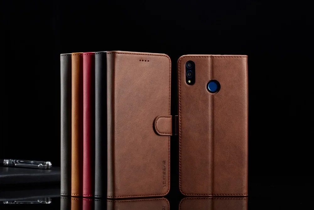 Роскошный Магнитный деловой чехол для телефона huawei honor 8X P smart 7 S со слотом карт