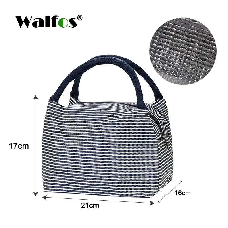 WALFOS портативный холст для обеденного мешка в полоску Изолированные