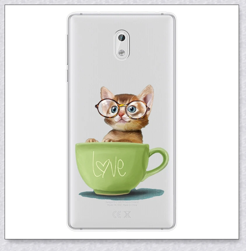Cup Cat Чехол для телефона для Nokia для детей возрастом 2, 3, 5, 6, силиконовый чехол с крышкой, цветной чехол с крышкой для Nokia 5 6 3 2 Nokia5 Nokia6 Nokia2 Nokia3 fundas Coque - Цвет: Cup Cat