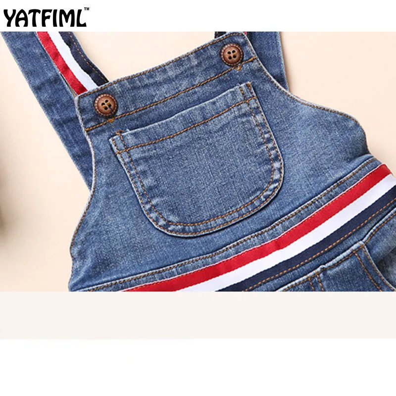 YATFIML 2017 Весна Осень джинсовый комбинезон для мальчиков и девочек джинсы сочетает