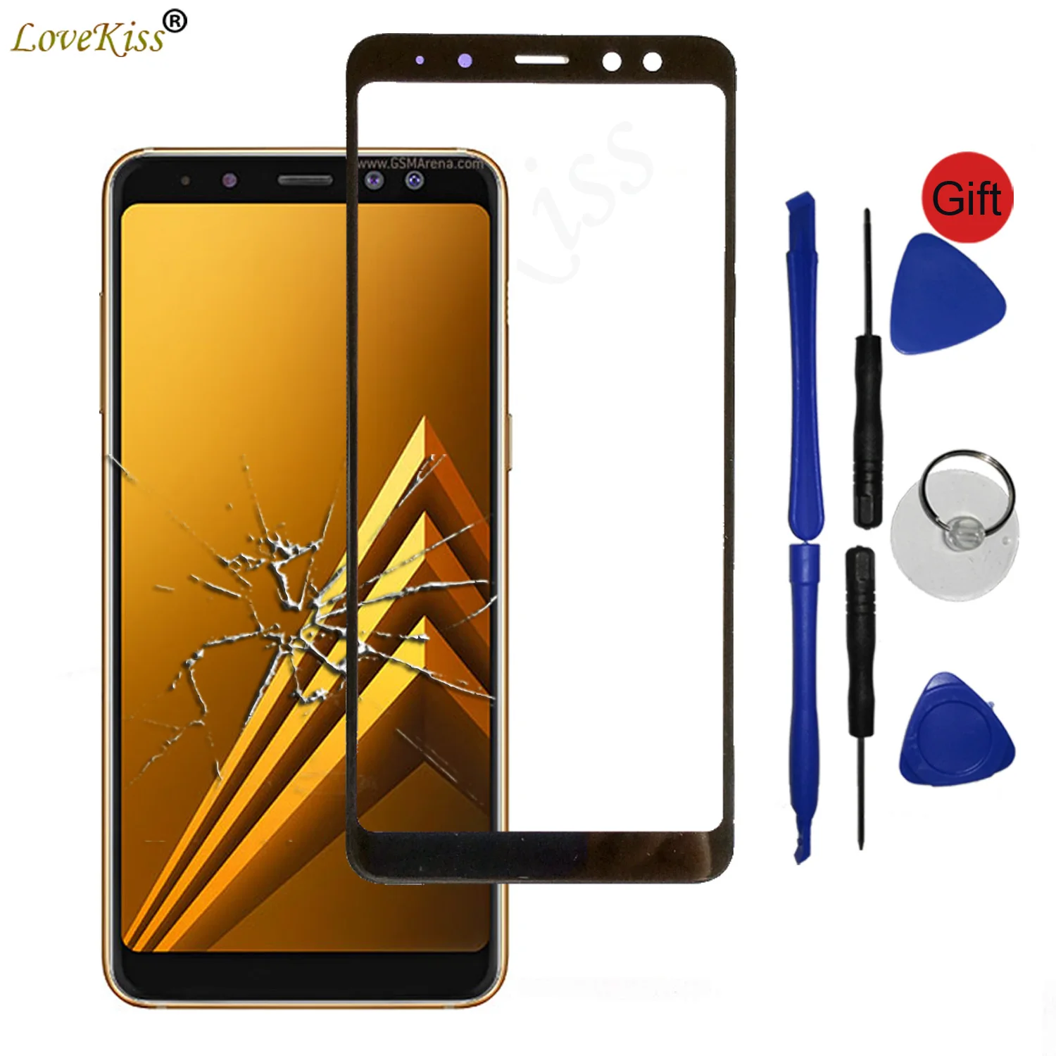 Передняя панель для samsung Galaxy J6 J4 Plus J610 A6Plus A8Plus A6 A8 A7 сенсорный экран сенсор ЖК-дисплей дигитайзер стеклянная крышка