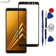 Передняя панель для samsung Galaxy J6 J4 Plus J610 A6Plus A8Plus A6 A8 A7 сенсорный экран сенсор ЖК-дисплей дигитайзер стеклянная крышка