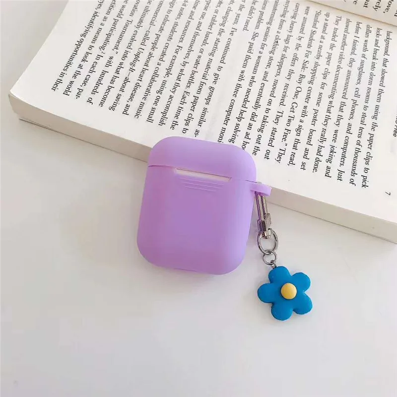 Цветок кулон мягкий силиконовый наушник чехол для apple airpods зарядная коробка Bluetooth беспроводные наушники защитный чехол сумка