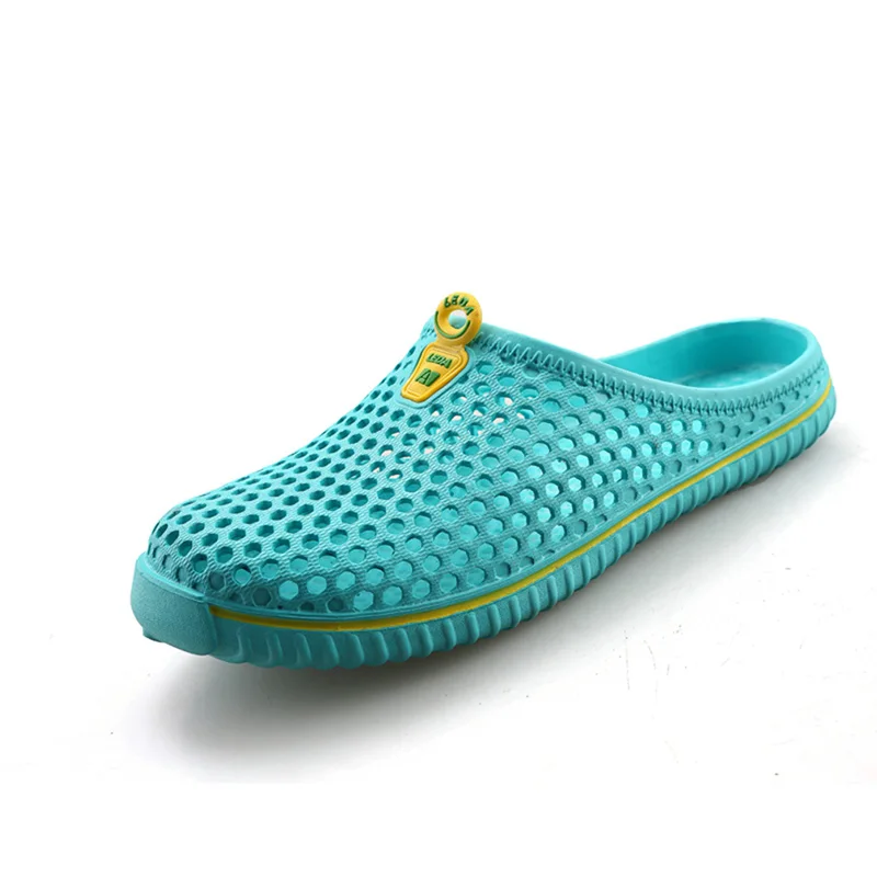 Lake blue Kakaforsa/женские летние тапочки с отверстиями; модные уличные дышащие пляжные сандалии; повседневные Вьетнамки; сетчатые пляжные шлепанцы - Цвет: Lake blue