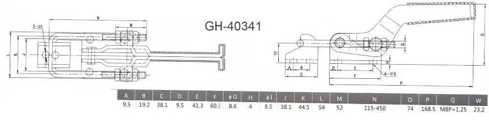 Рычажный зажим GH-40341 Тип защелки двери Быстрый выпуск ручной инструмент тумблер зажим 900 кг удерживающая способность