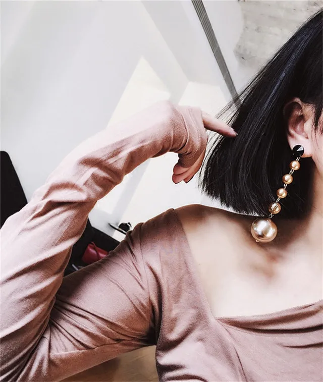 Женские длинные висячие серьги с коричневым жемчугом | Украшения и аксессуары