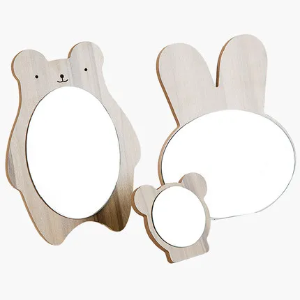 

Desktop vanity mirror, cute small mirror portable mini portable wooden princess mirror decorative mirror free shipping