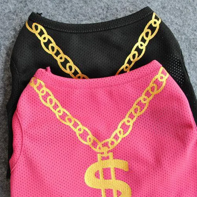 Летние сетчатые жилеты для собак в американском стиле на долларах США розовая