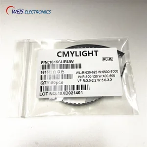 50 шт 1615 красный + белый биколор светодиодный SMD-4 2 цвета лампы 1,6*1,5 мм 620-625NM  6000-7000K 0603 0805 0606