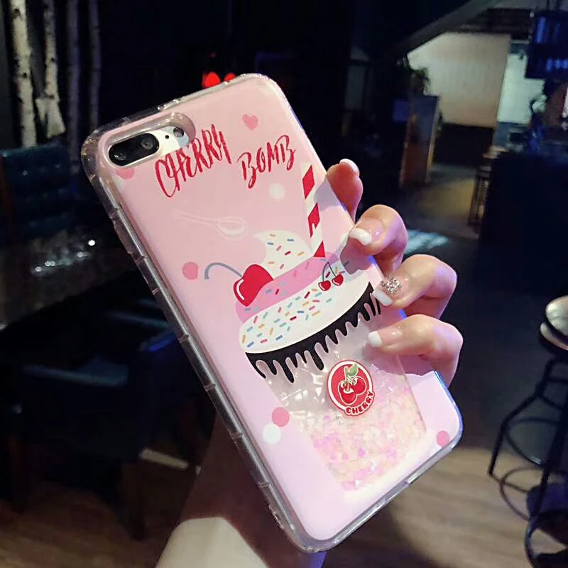 Летний чехол с изображением мороженого для iPhone 8 7 6 6s Plus x милый розовый торт