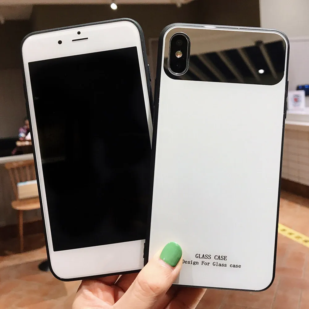 KISSCASE зеркальный чехол для iPhone XR7 8 X XS MAX модные чехлы телефонов закаленное стекло 7