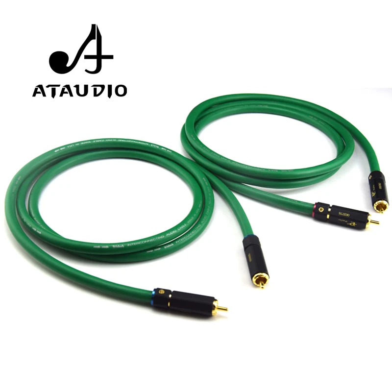 ATAUDIO Hifi посеребренный кабель 2RCA DVD усилитель Интерконнектор Двойной RCA Папа