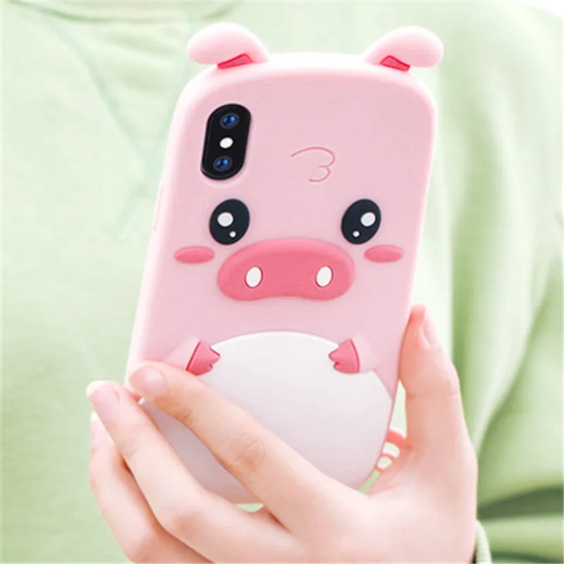 3D Cartoon Pink Pig Soft Silicone Phone Cases for Huawei P Smart Y5 Y6 Y7 Prime 2018 P20 Pro P10 P8 P9 Lite 2017 Nova 2S 3 Case | Мобильные
