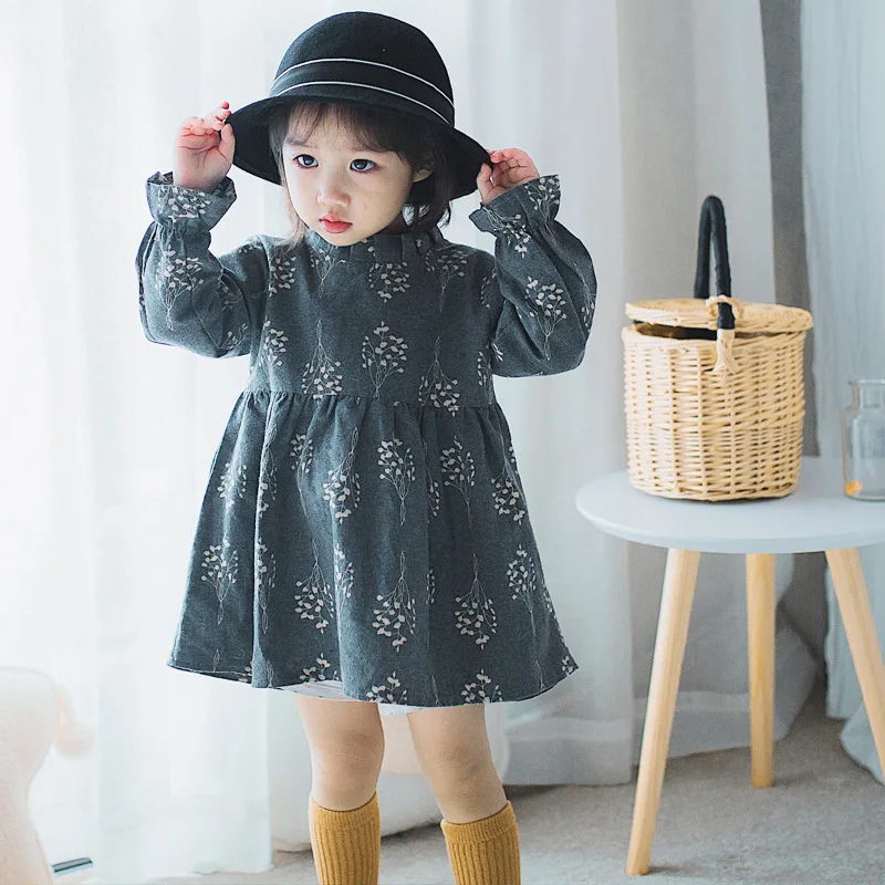 Baby Girl Dress 2019 Spring Fashion Children Clothing Long Sleeve Floral Cotton Girls Clothes Princess Dresses For Vestidos | Детская